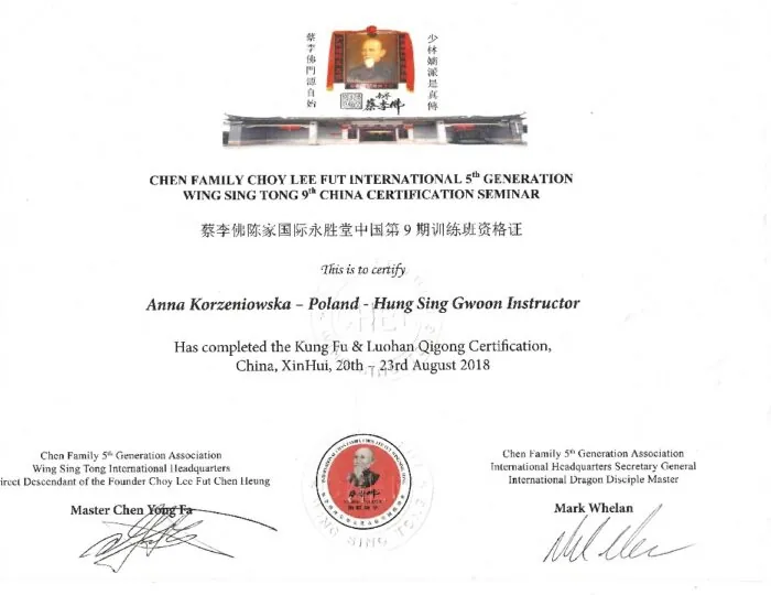 Korzeniowska-certyfikat