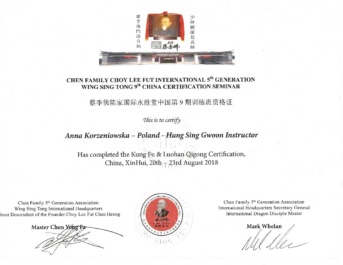 Korzeniowska-certyfikat